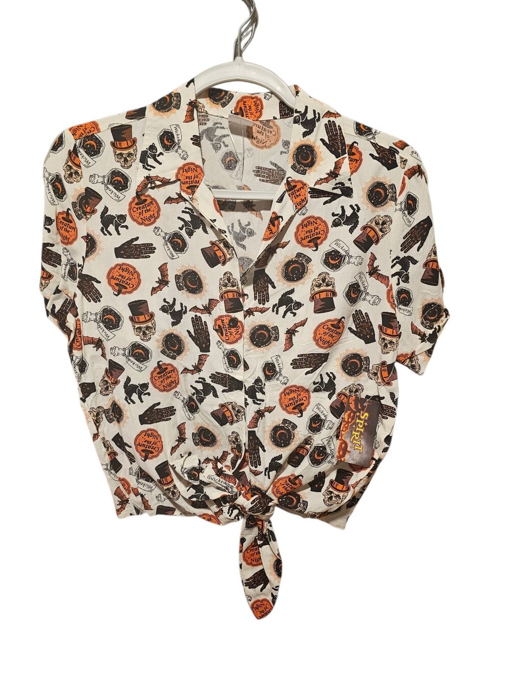 NWT Spirit Halloween Button Up witch blouse small